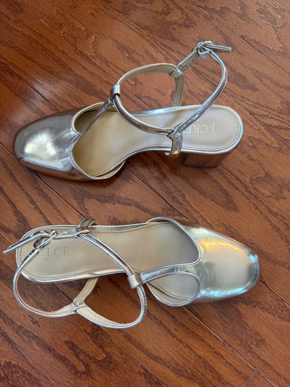J. Crew gold t-strap heels - Picture 11 of 12